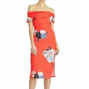Rachel Roy L Red Cameo Floral Sheath Dress NWT X86